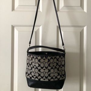 Coach signature logo print cross body bag